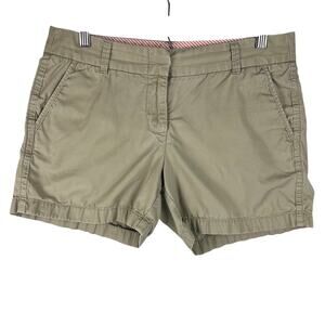 J.Crew Broken-In Chino Shorts Women’s SZ 6 Khaki Beige Cuffed 100% Cotton EUC